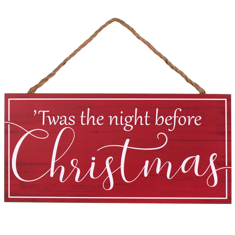 12" Wooden Sign: 'Twas The Night Before Item Number: AP7072