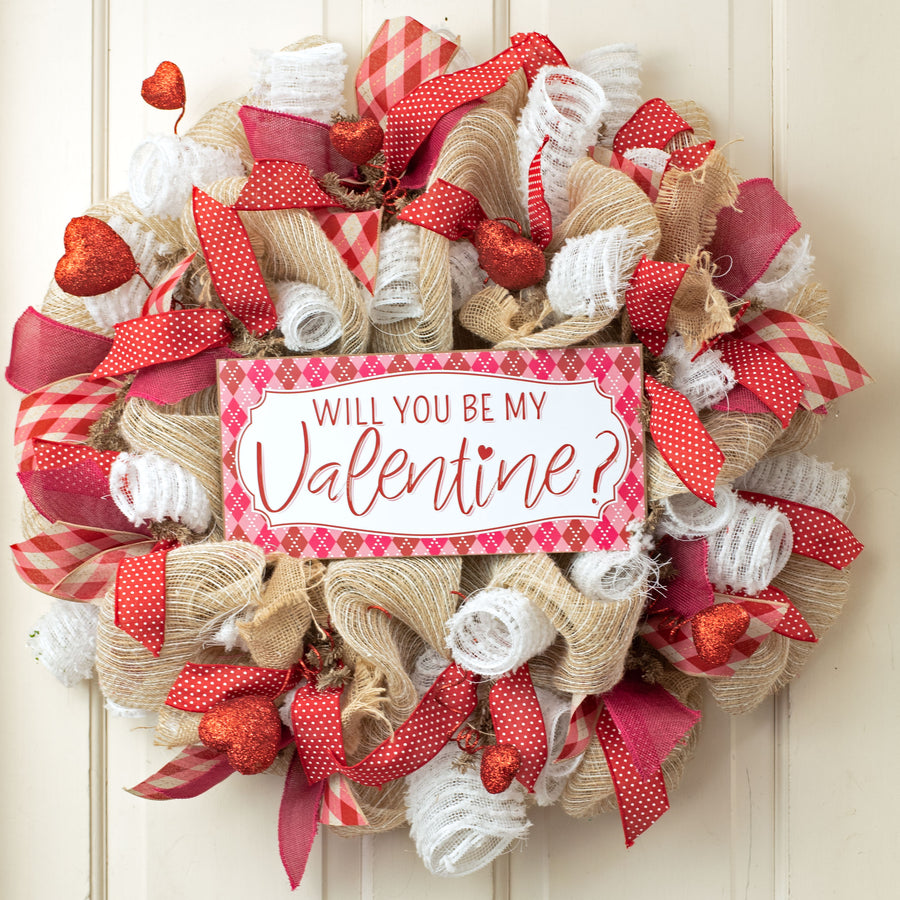 12" Wooden Sign: Valentine Argyle Lifestyle Photo