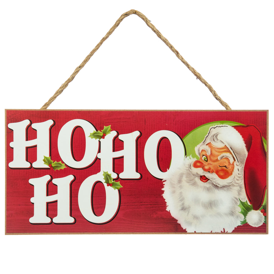 12" Wooden Sign: Vintage Santa Ho Ho Ho Item Number: AP8162