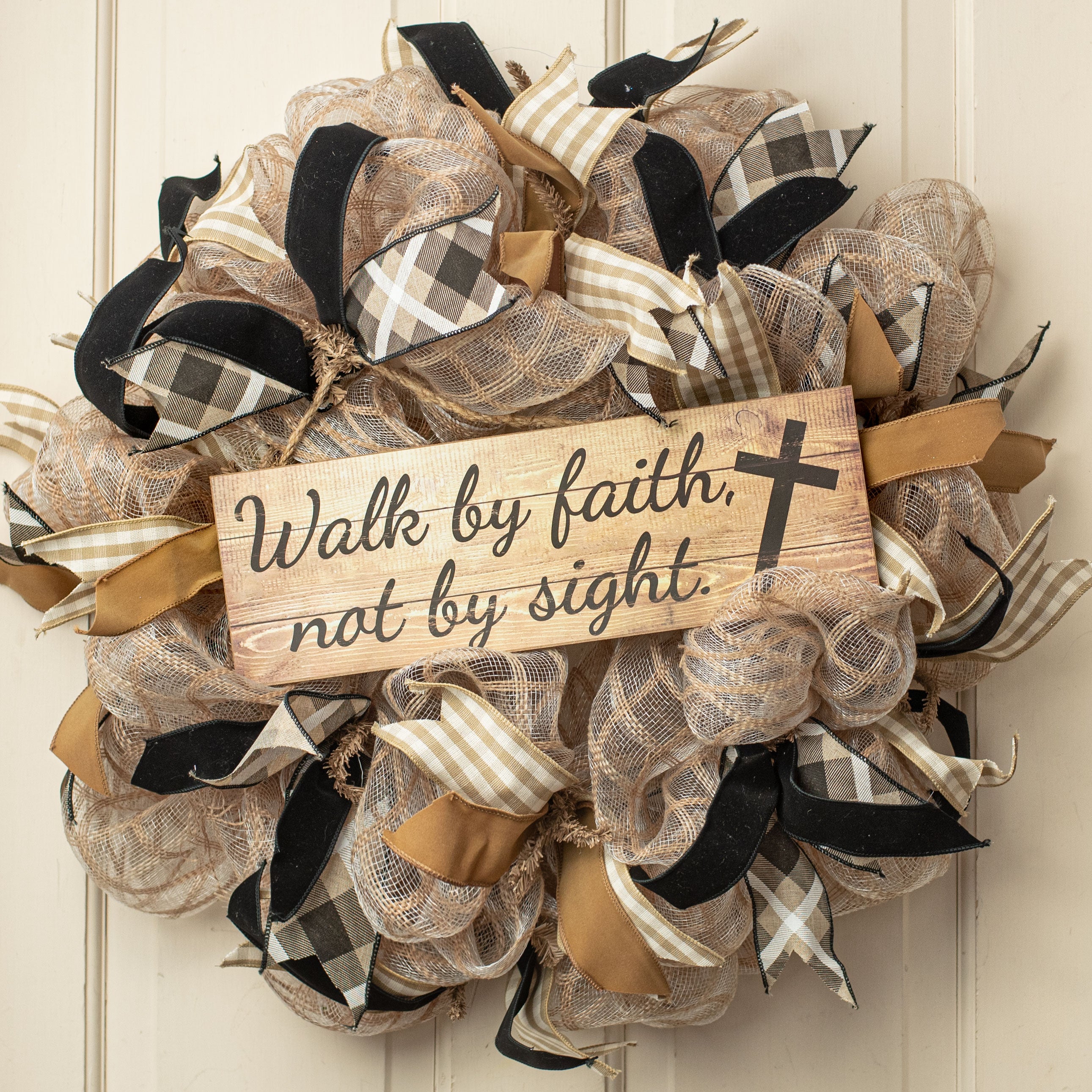 15" Wooden Sign: Walk by Faith Lifestyle Photo