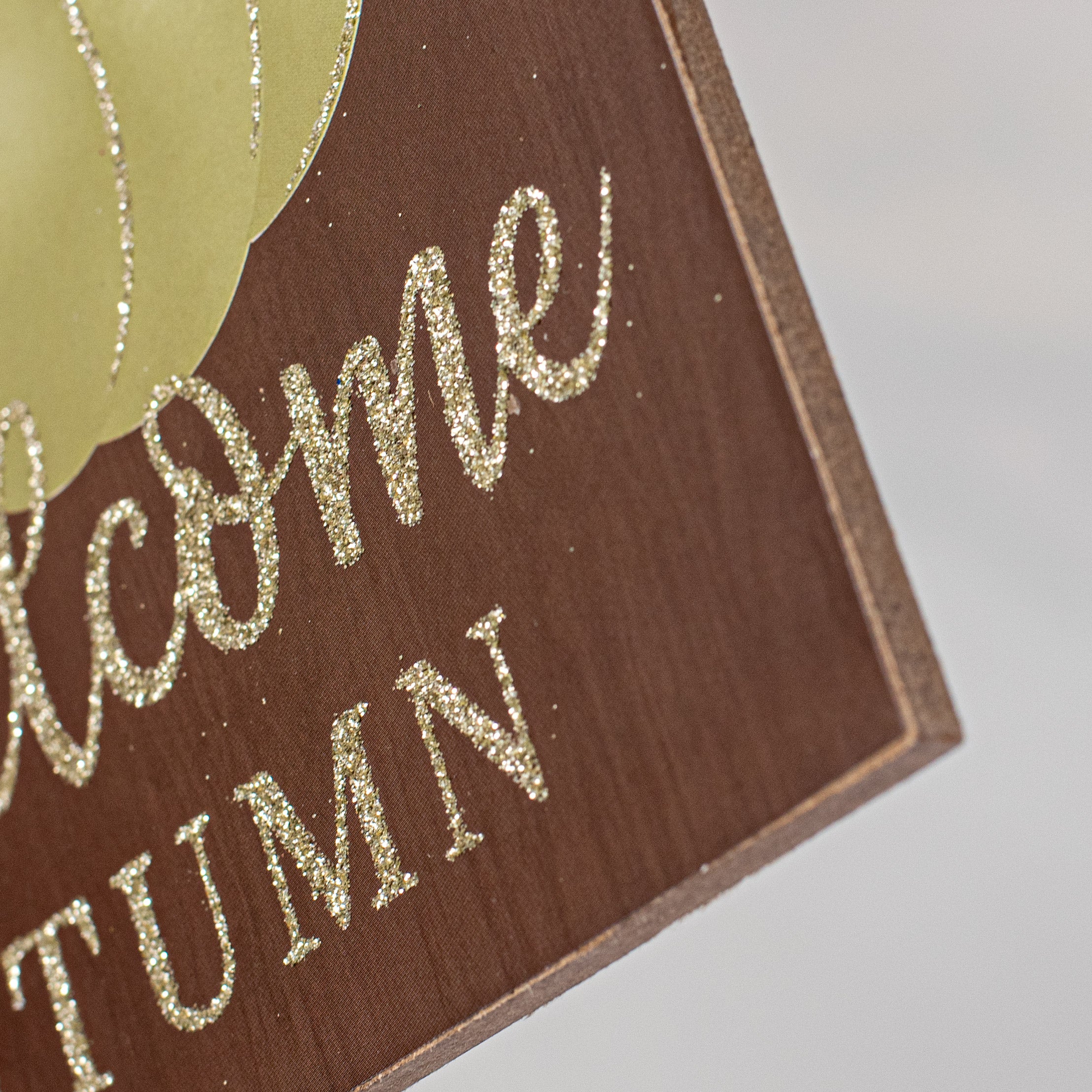 12" Wooden Sign: Welcome Autumn Pumpkin Tag detail photo 3