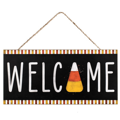 12" Wooden Sign: Welcome Candy Corn Item Number: AP7003