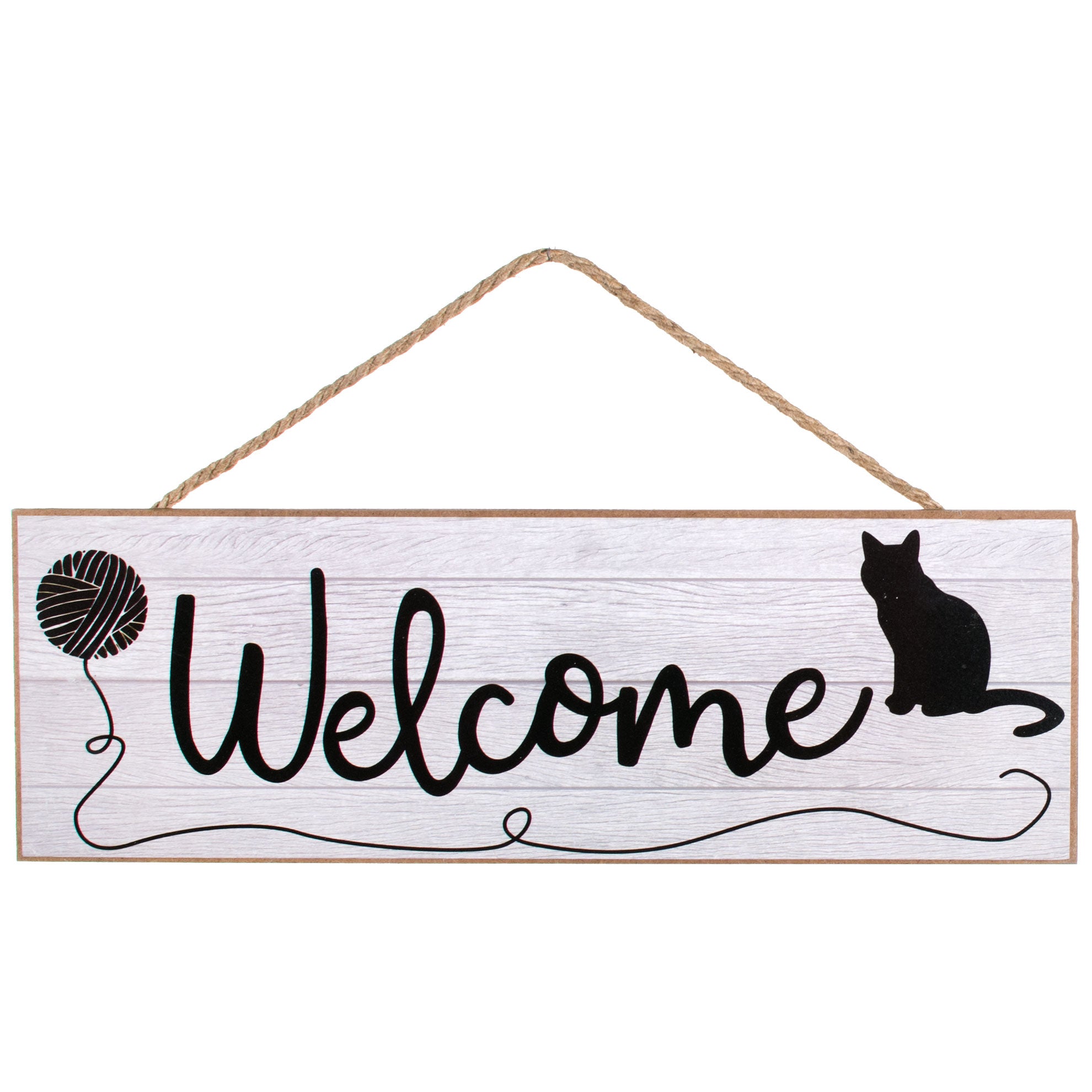 15" Wooden Sign: Welcome Cat Item Number: AP802010