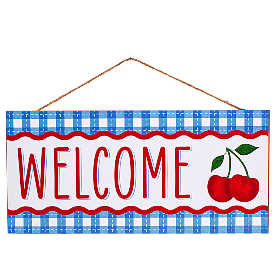 12" Wooden Sign: Welcome Cherry Item Number: AP8740