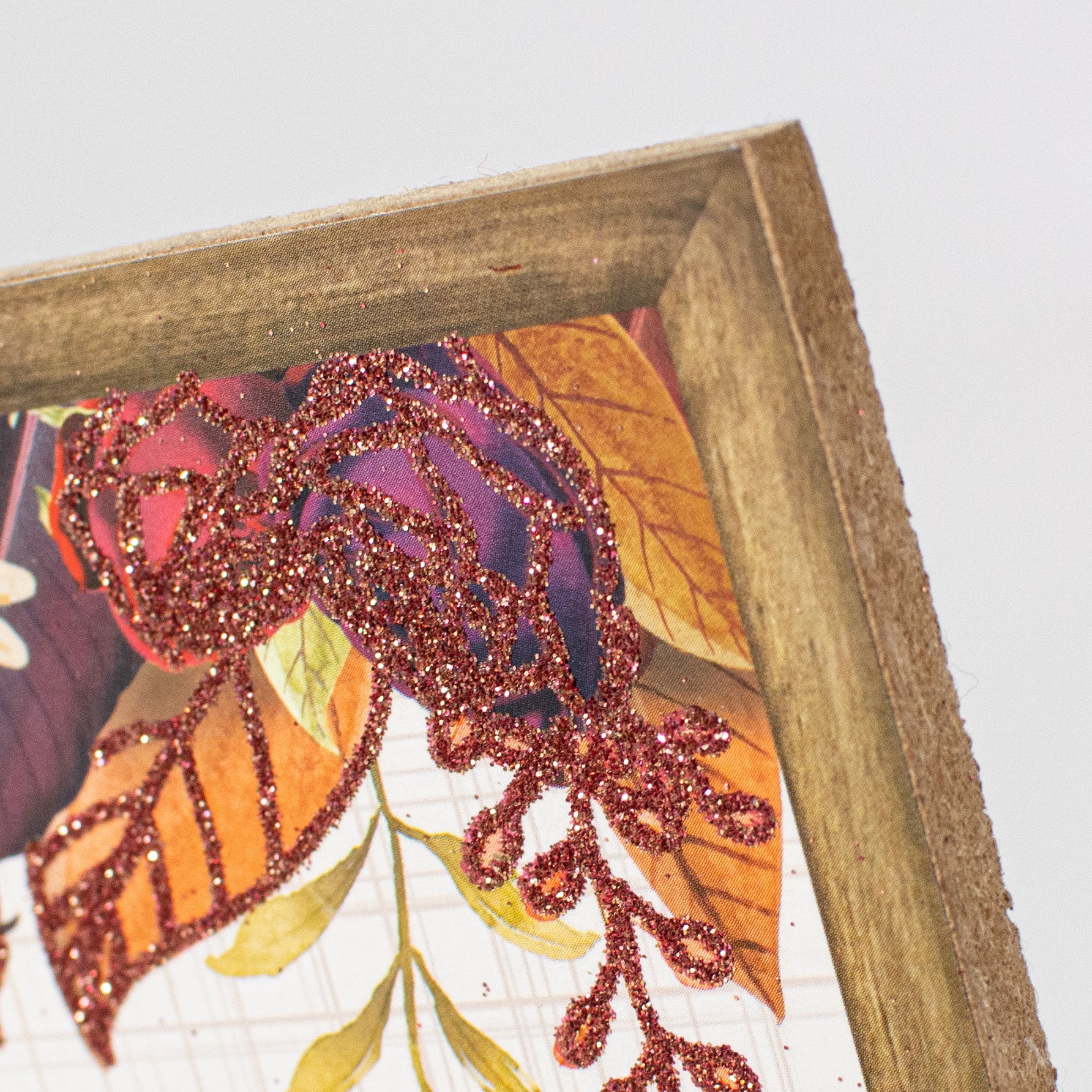12" Wooden Sign: Welcome Fall Flowers detail photo 3