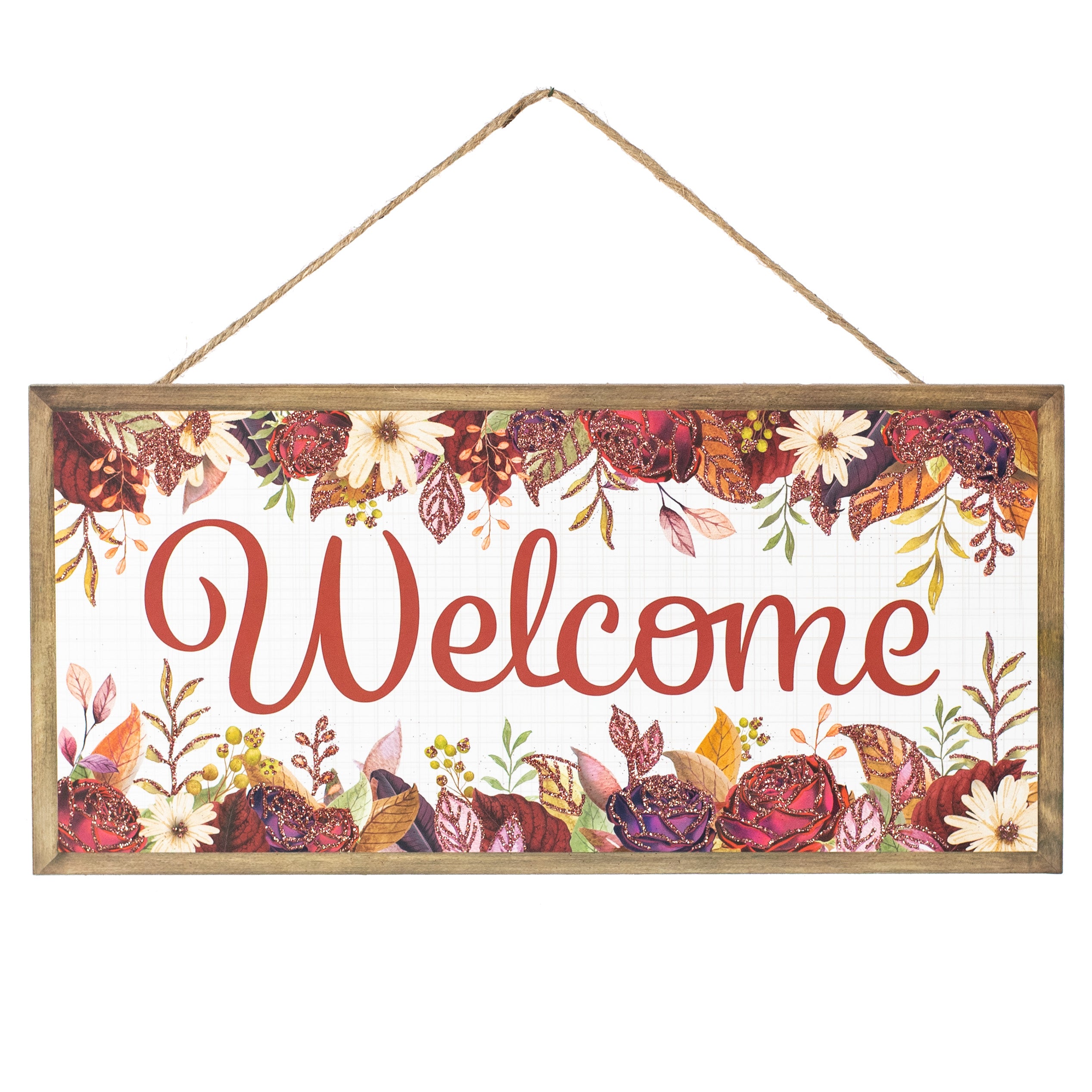 12" Wooden Sign: Welcome Fall Flowers Item Number: AP7862