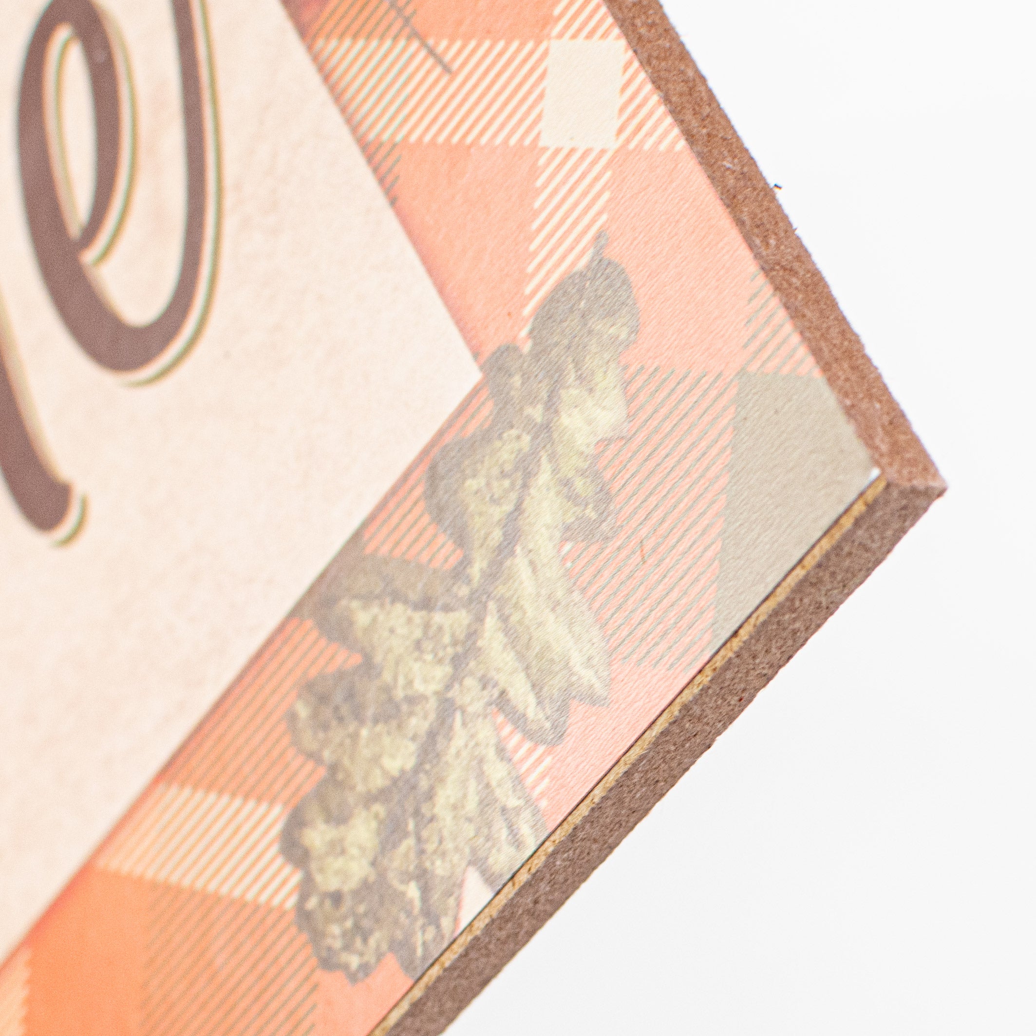 12" Wooden Sign: Welcome Fall Printed Plaid detail photo 3