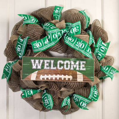 15" Wooden Sign: Welcome Football Lifestyle Photo