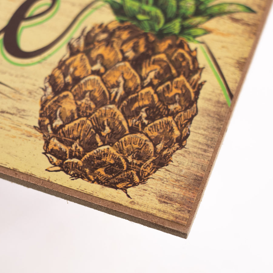 12" Wooden Sign: Welcome Pineapple detail photo 3