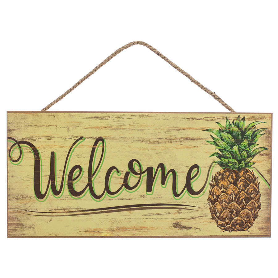 12" Wooden Sign: Welcome Pineapple Item Number: AP8368