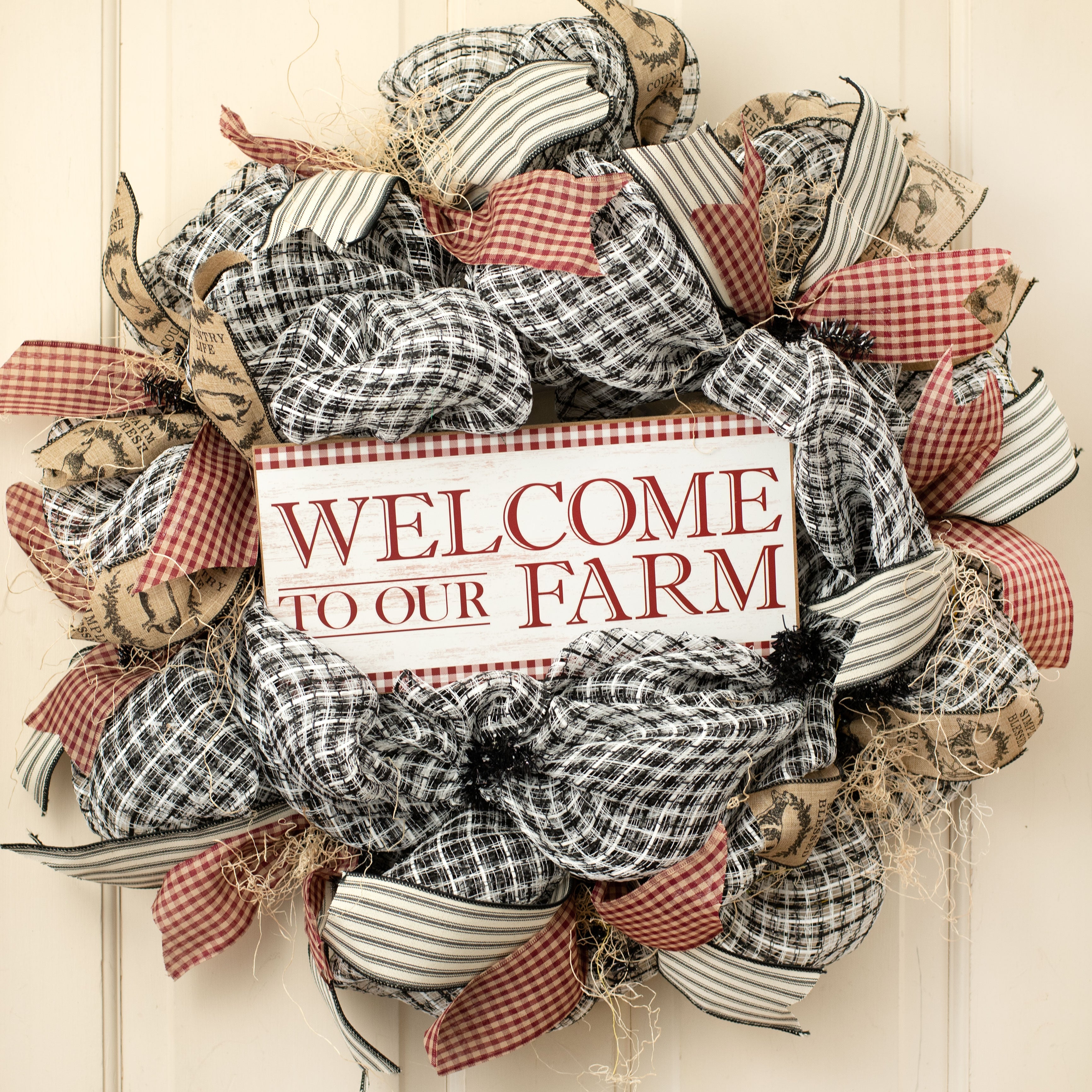 12" Wooden Sign: Welcome To Our Farm Lifestyle Photo