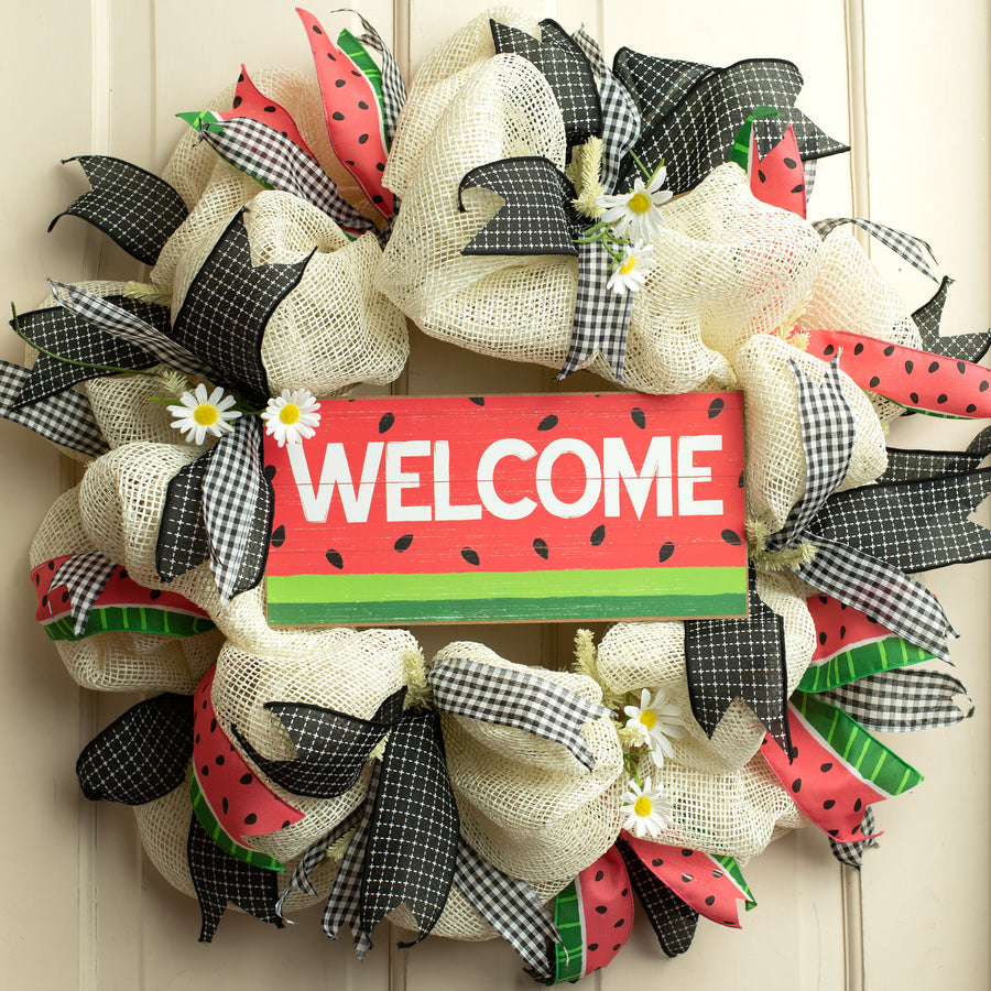 12" Wooden Sign: Welcome Watermelon Lifestyle Photo