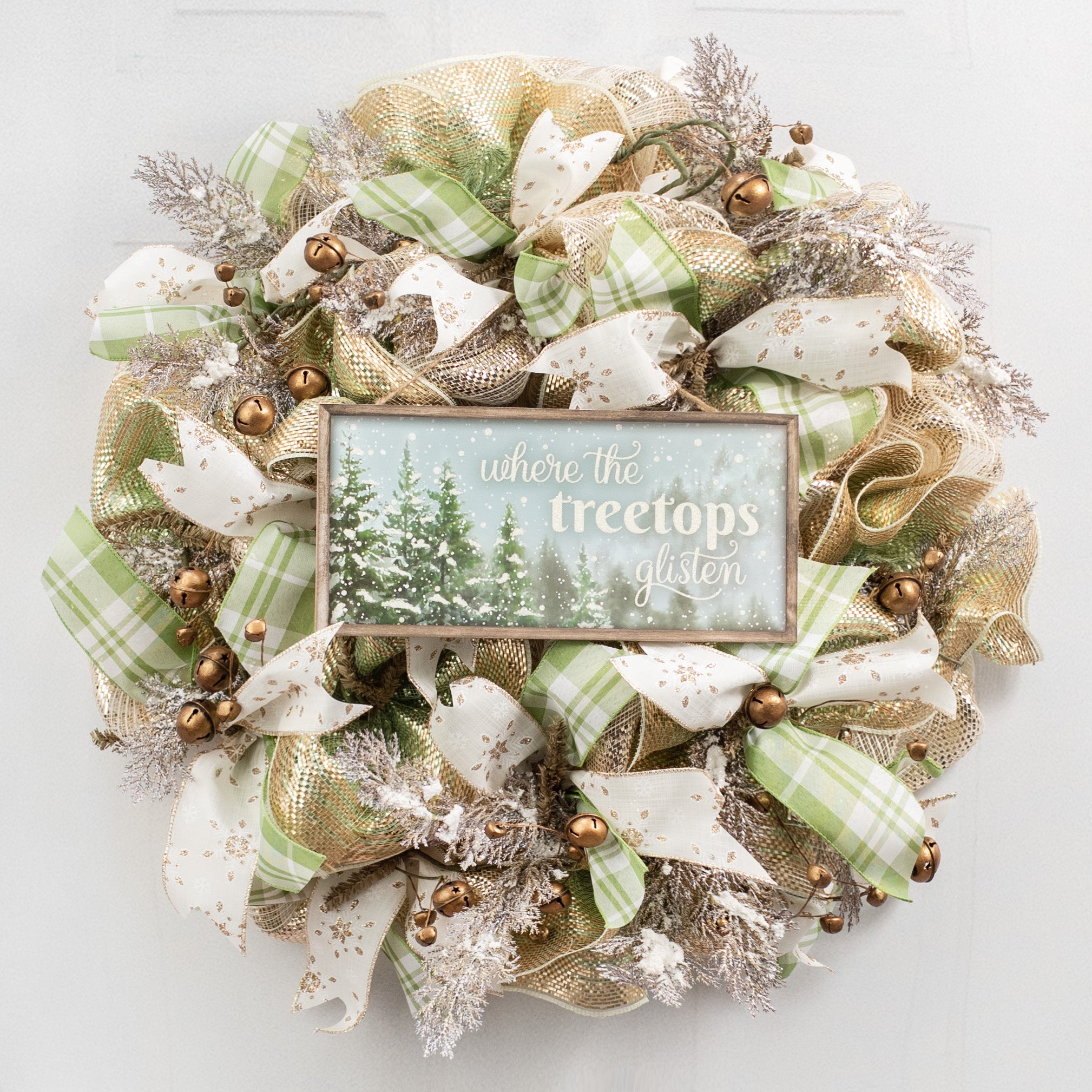 12" Wooden Sign: Where The Treetops Glisten Lifestyle Photo