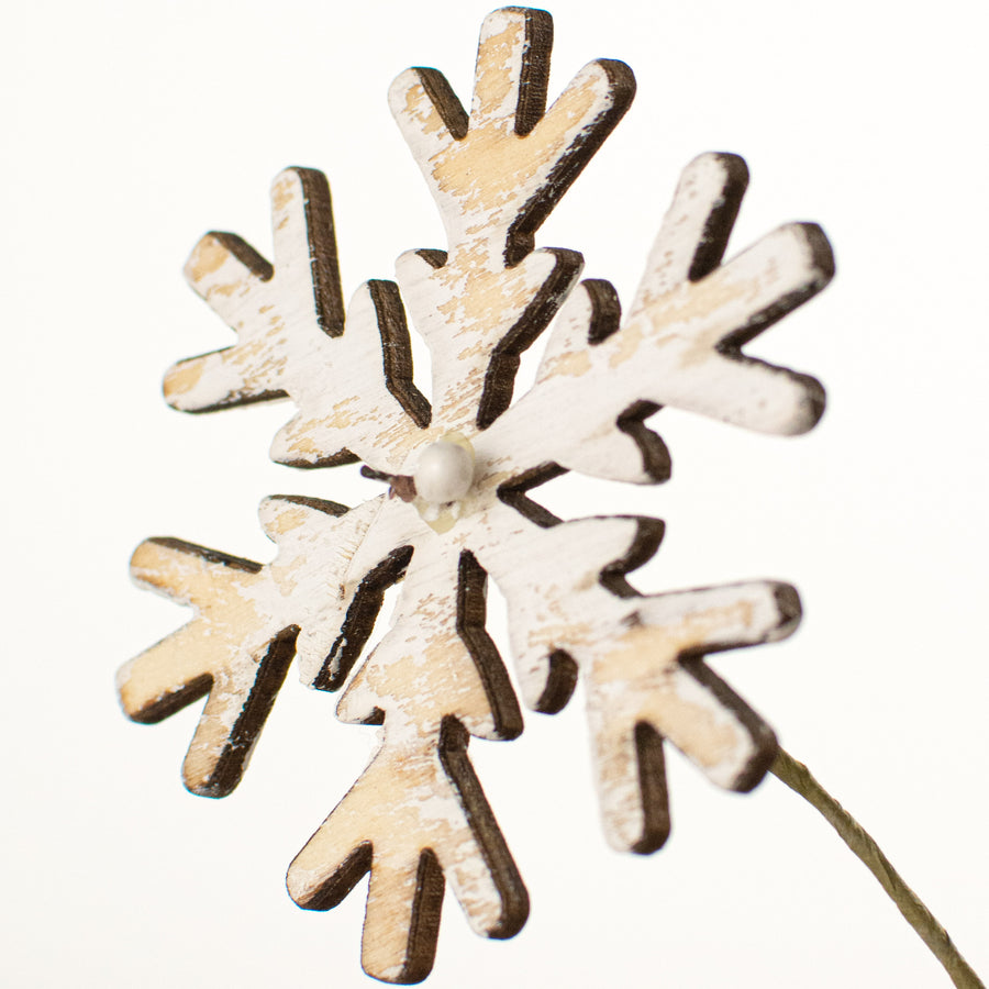 16" Wooden Snowflake Pick Lifestyle Photo