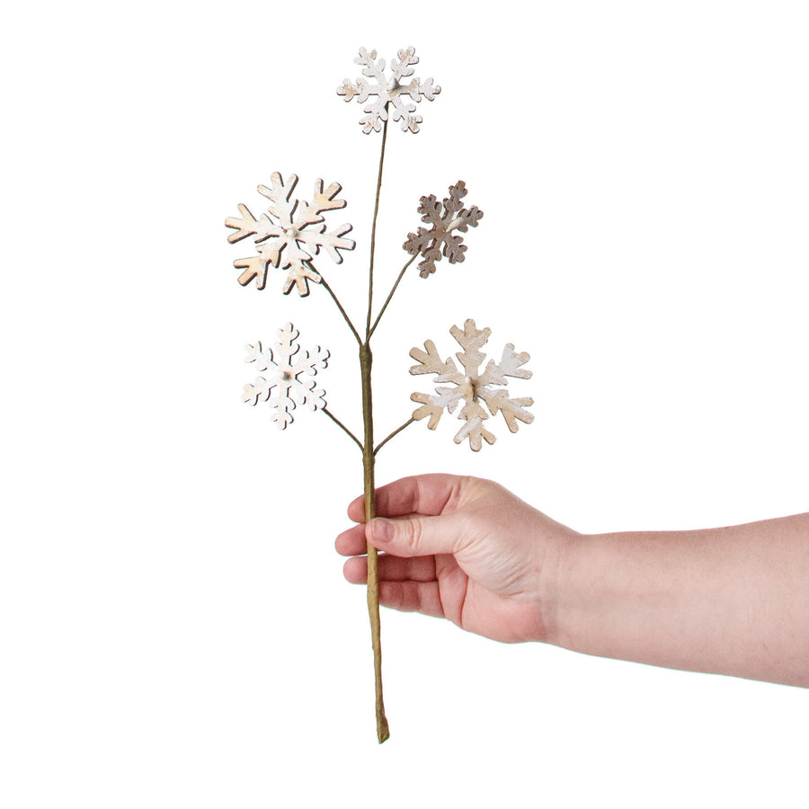 16" Wooden Snowflake Pick detail photo 3