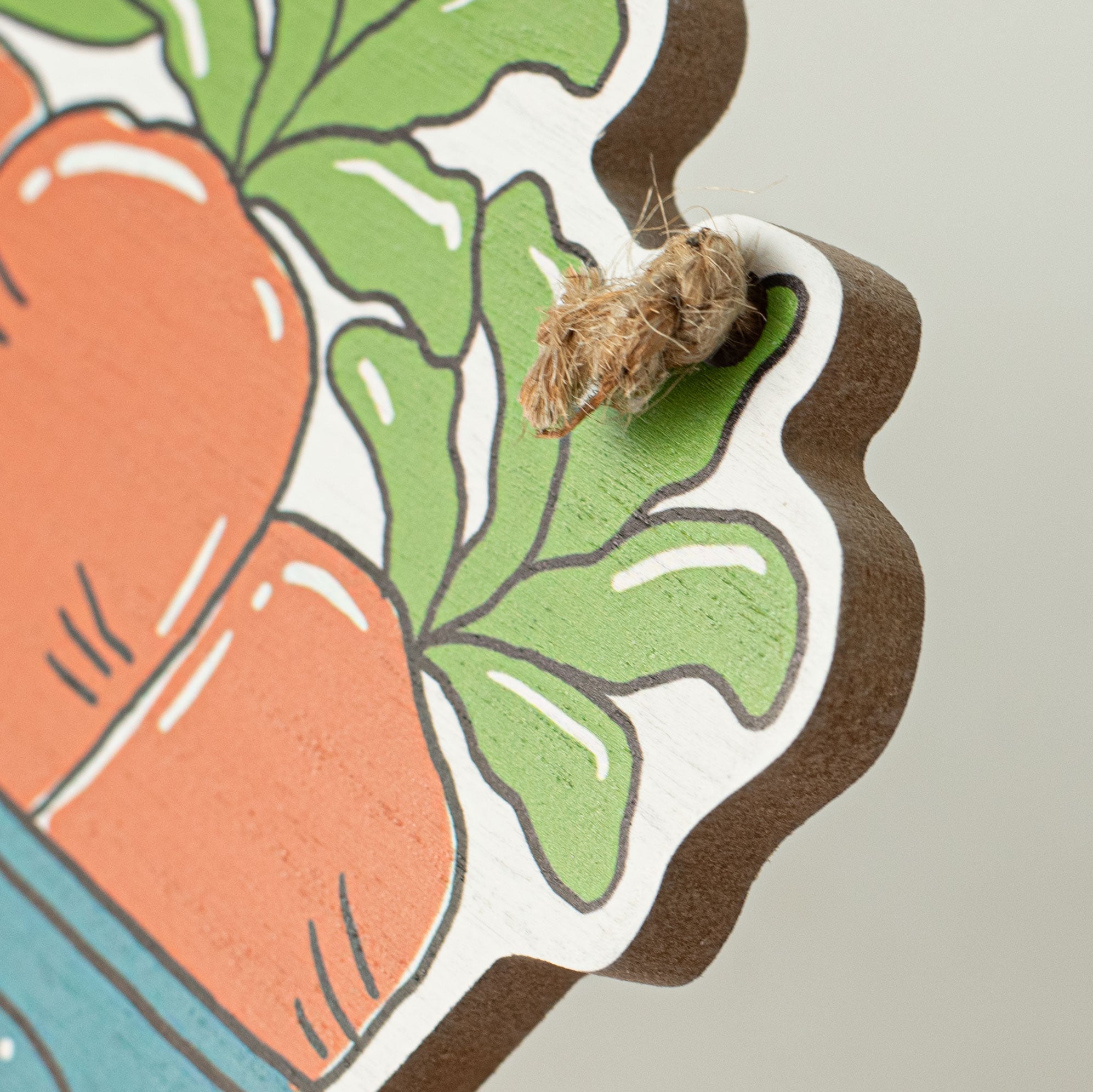12" Wooden Truck & Carrot Happy Spring Sign detail photo 3