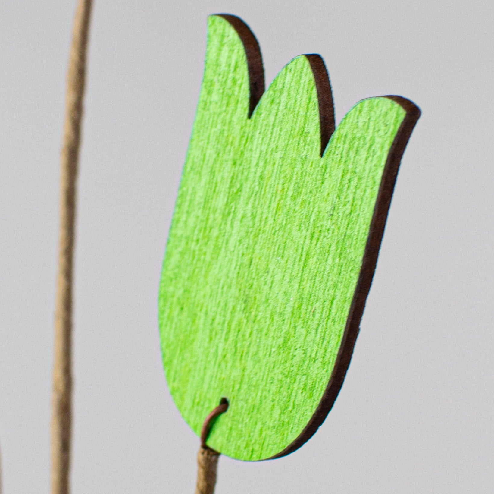 14" Wooden Tulip Pick: Green Lifestyle Photo