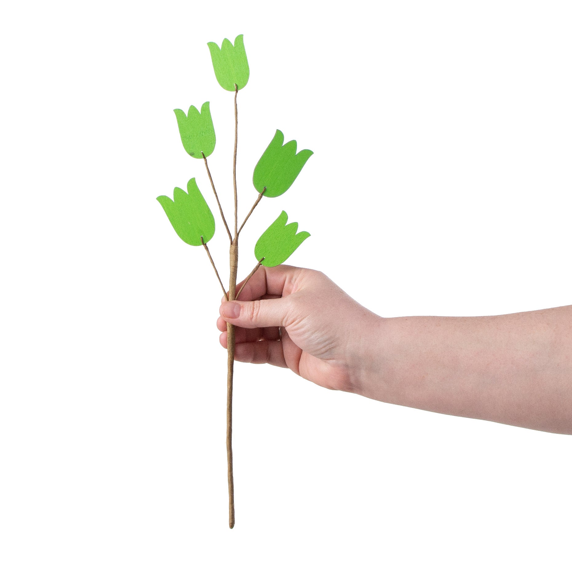 14" Wooden Tulip Pick: Green detail photo 3