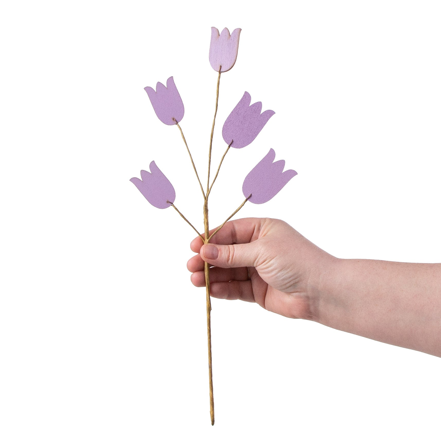 14" Wooden Tulip Pick: Purple detail photo 3