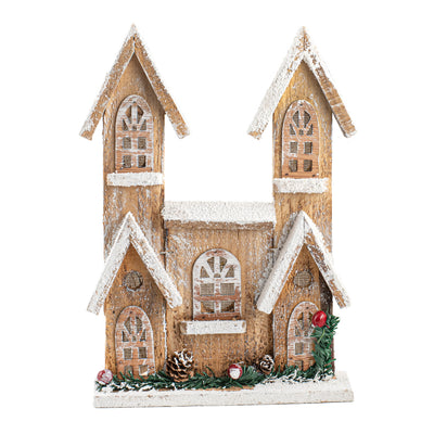12" Wooden Winter House: Natural Item Number: 84014BN