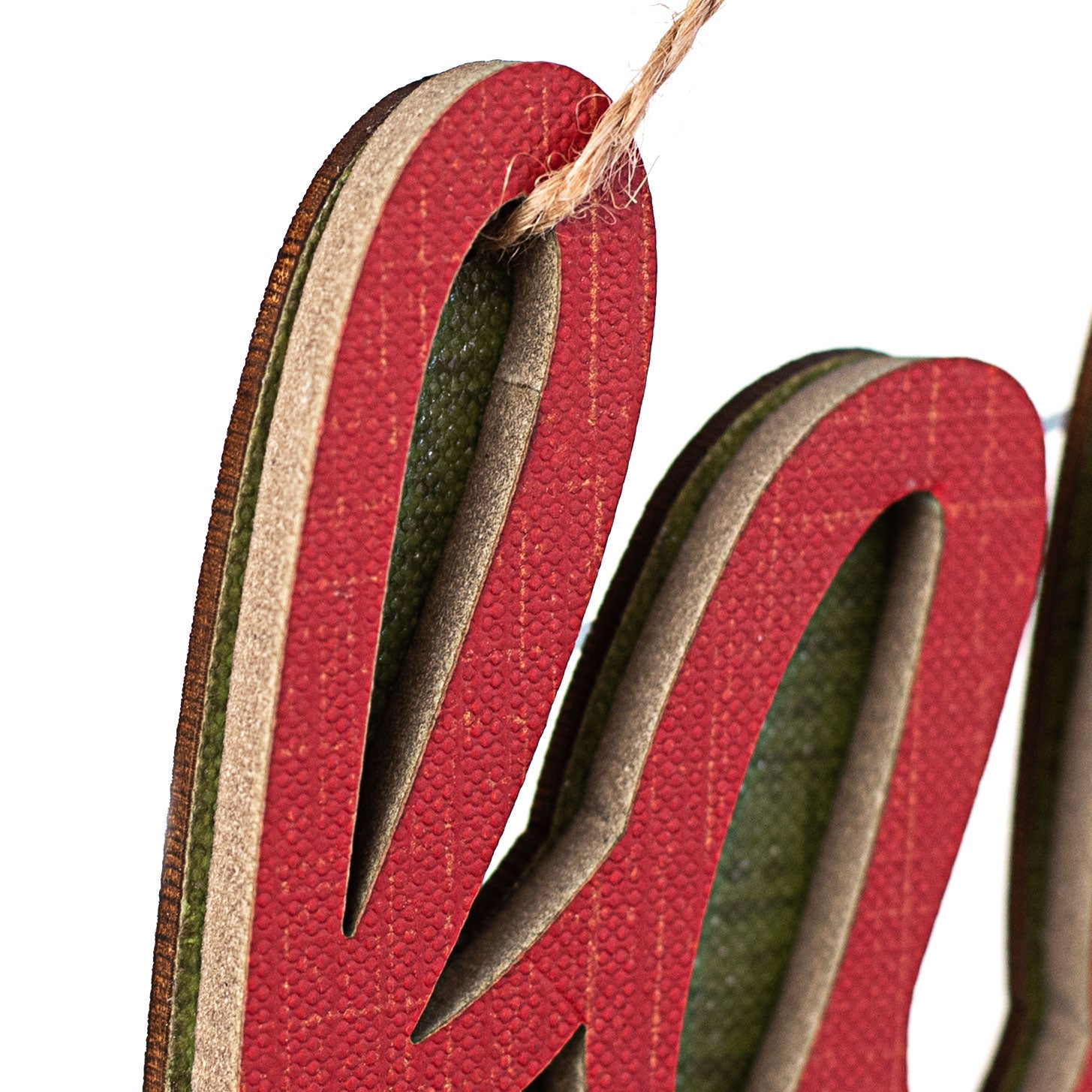 10" Wooden Word Cutout Ornament: Fa La La detail photo 3