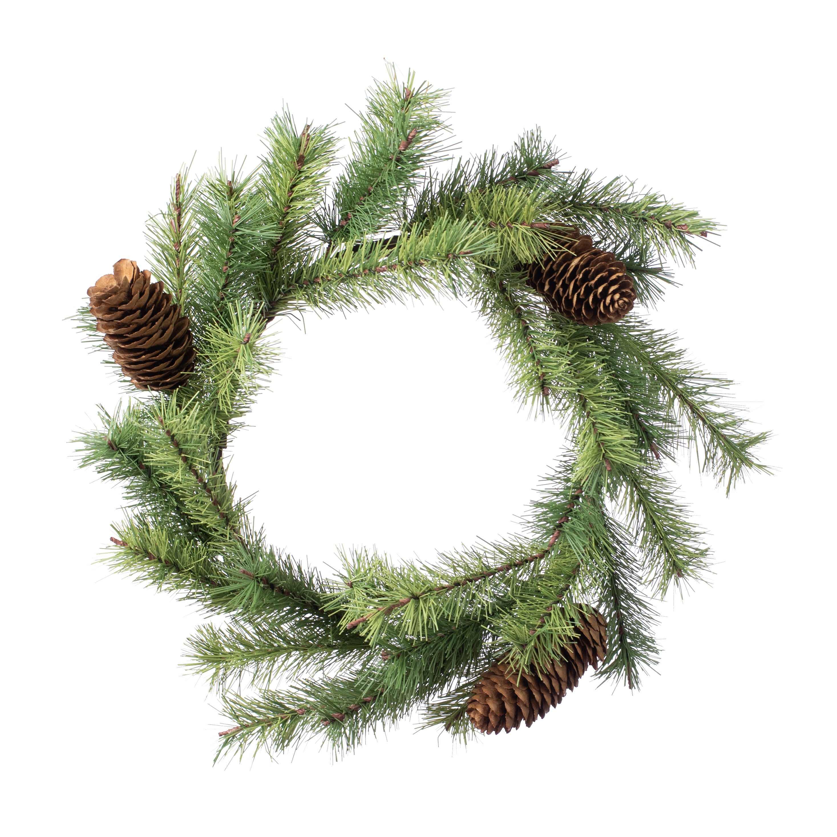 14" Woodsy Pine Candle Ring With Pinecones Item Number: 2833196GR