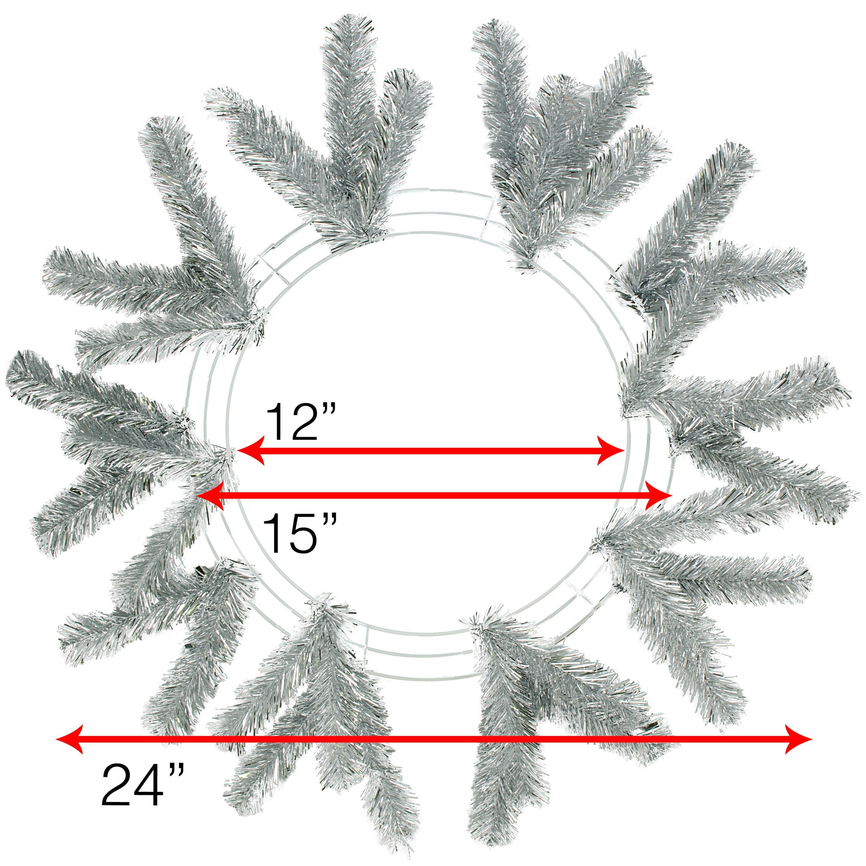15-24" Work Wreath Form: Metallic Silver Lifestyle Photo
