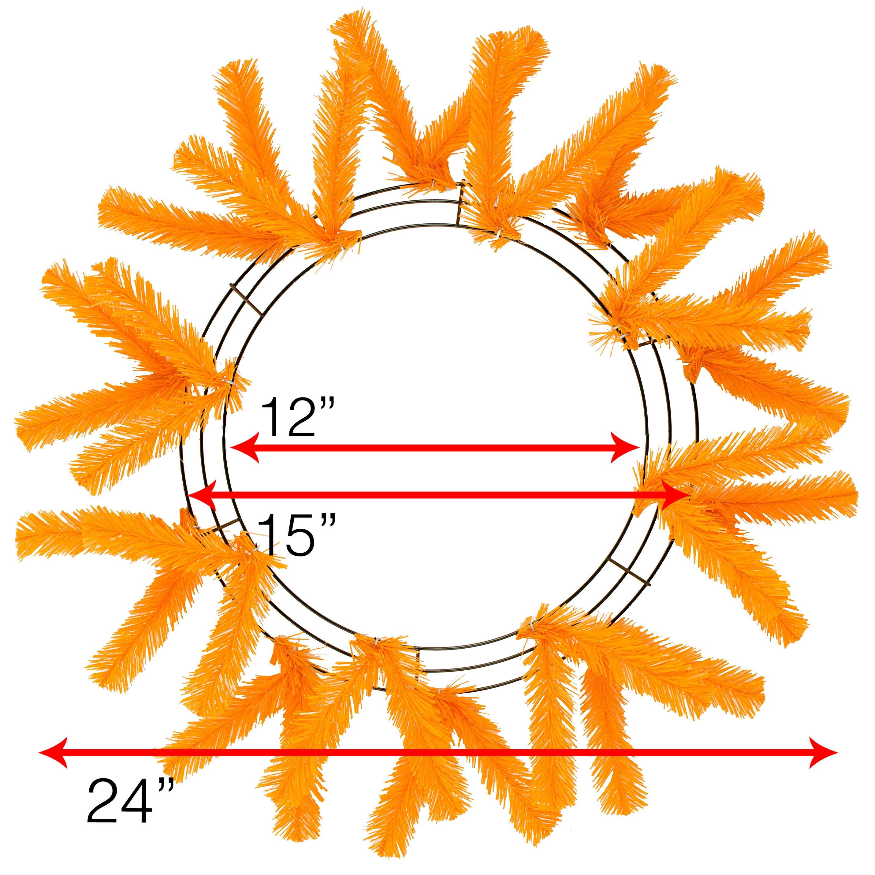 15-24" Work Wreath Form: Orange Lifestyle Photo