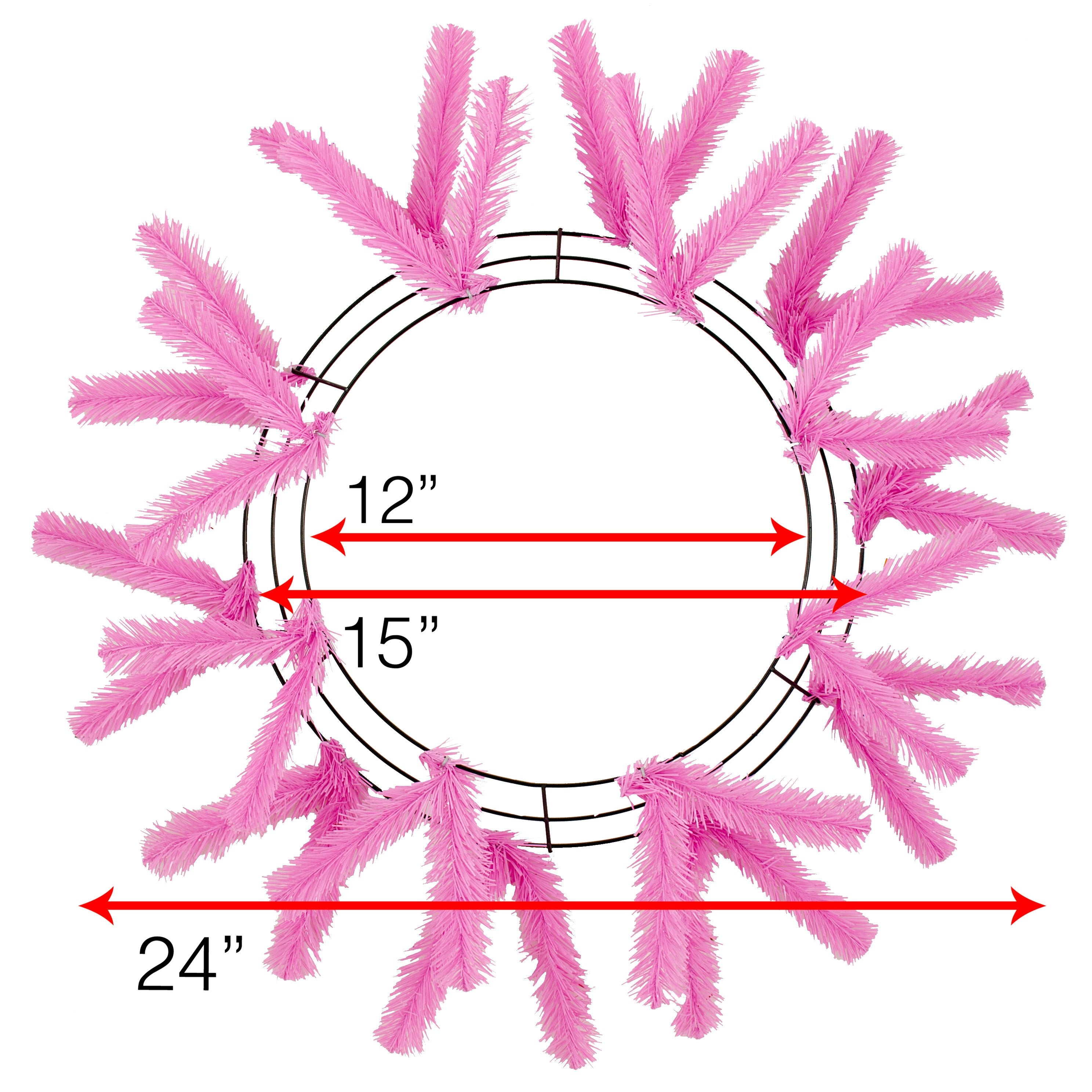 15-24" Work Wreath Form: Pink Lifestyle Photo