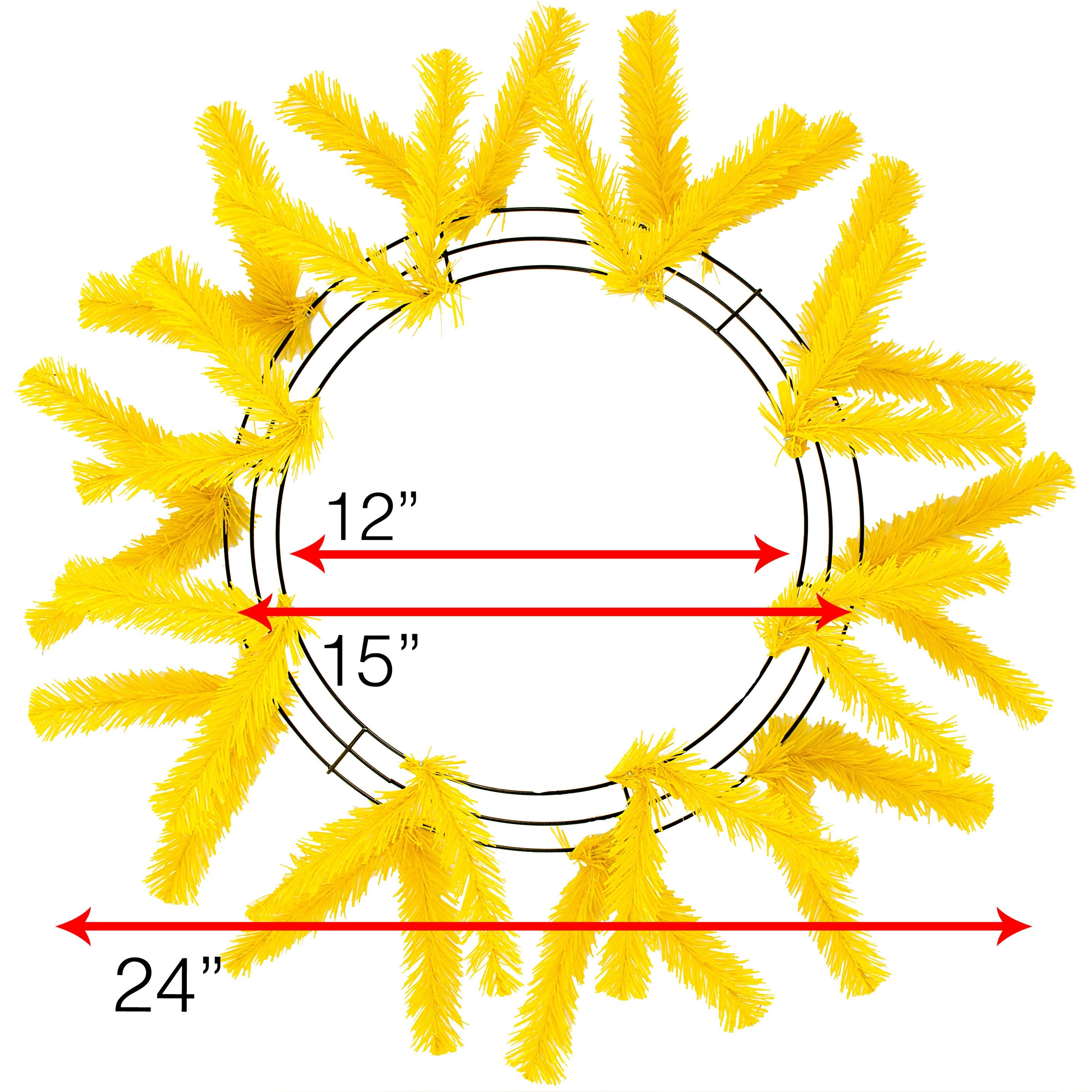 15-24" Work Wreath Form: Yellow Lifestyle Photo
