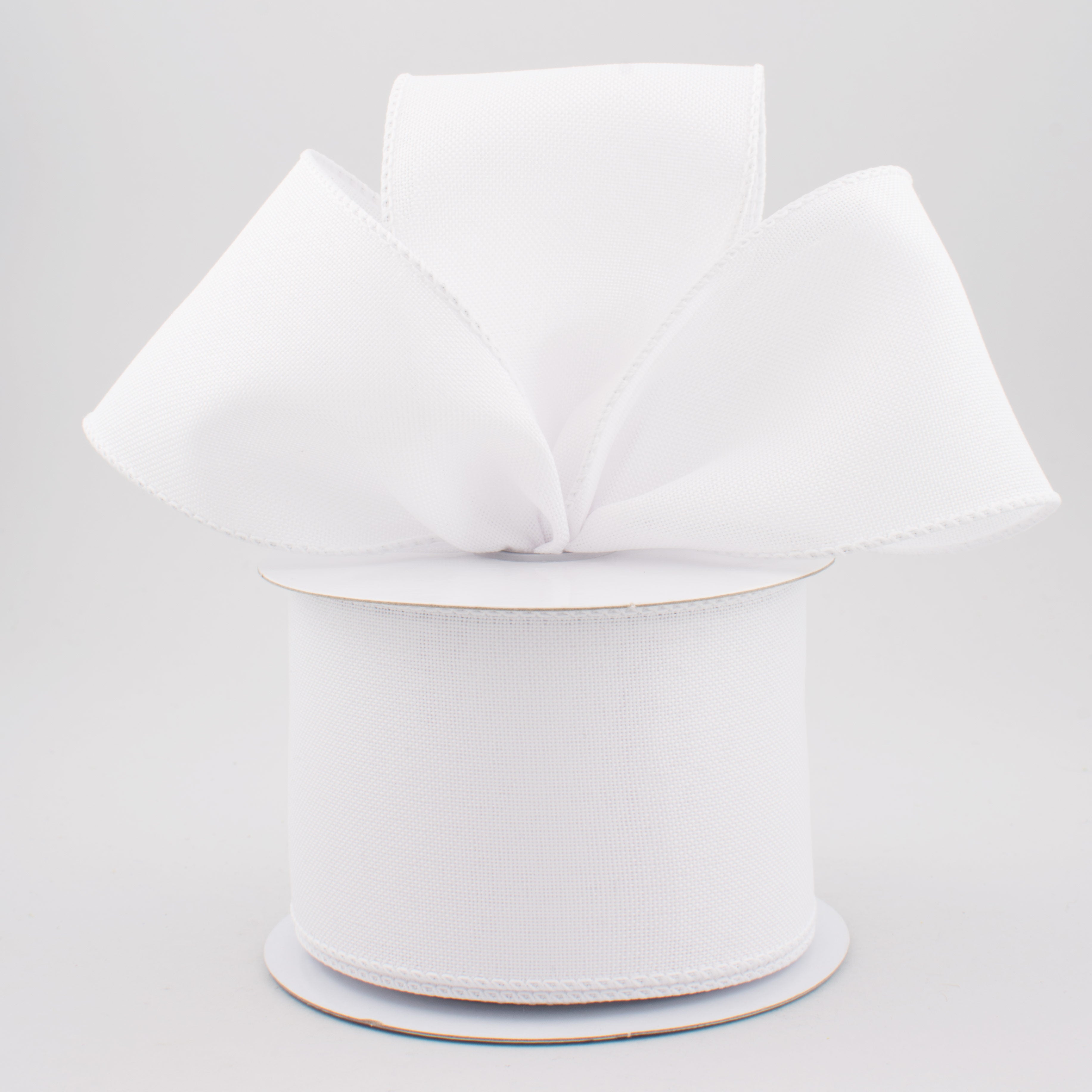 2.5" Woven Canvas Ribbon: White (10 Yards) Lifestyle Photo