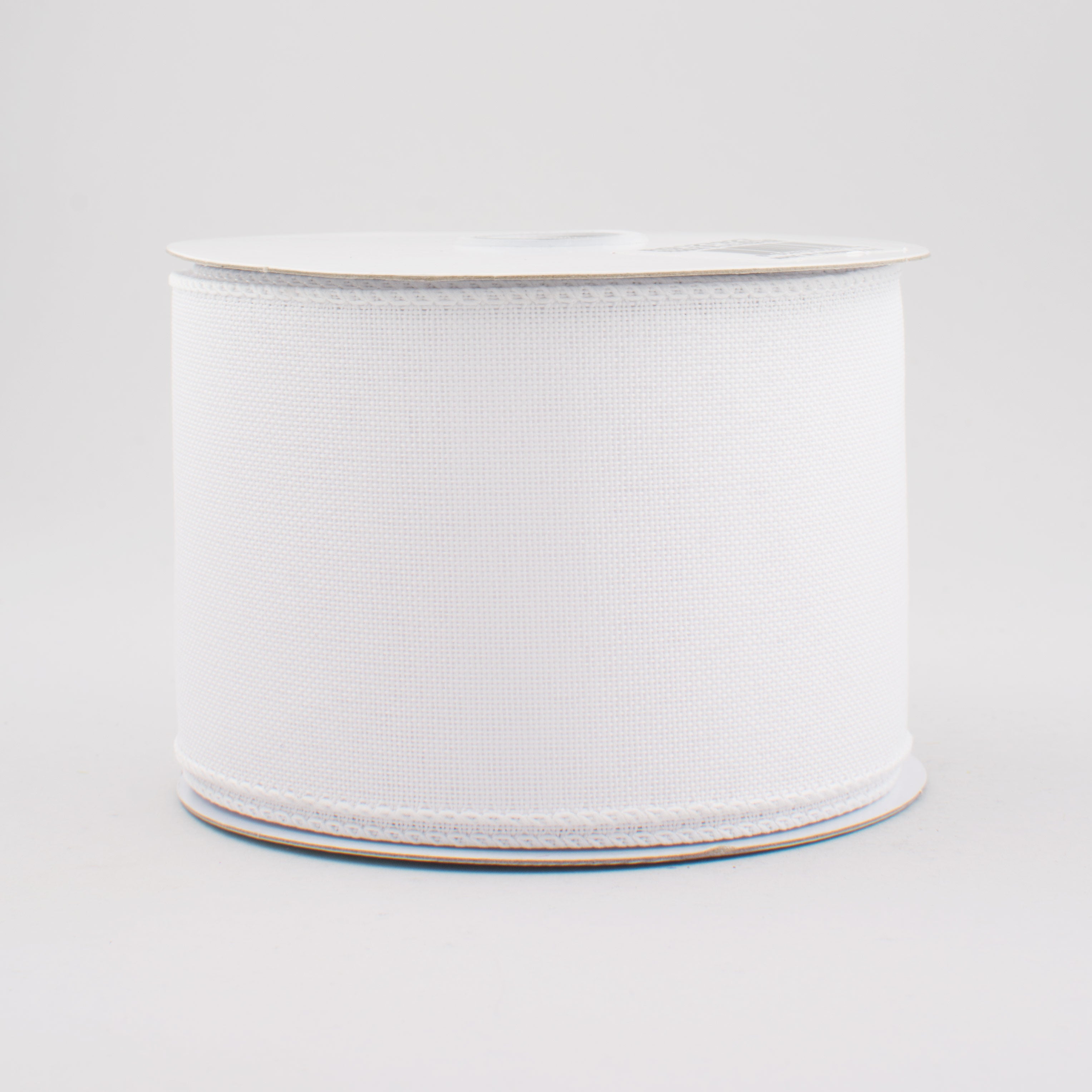 2.5" Woven Canvas Ribbon: White (10 Yards)
