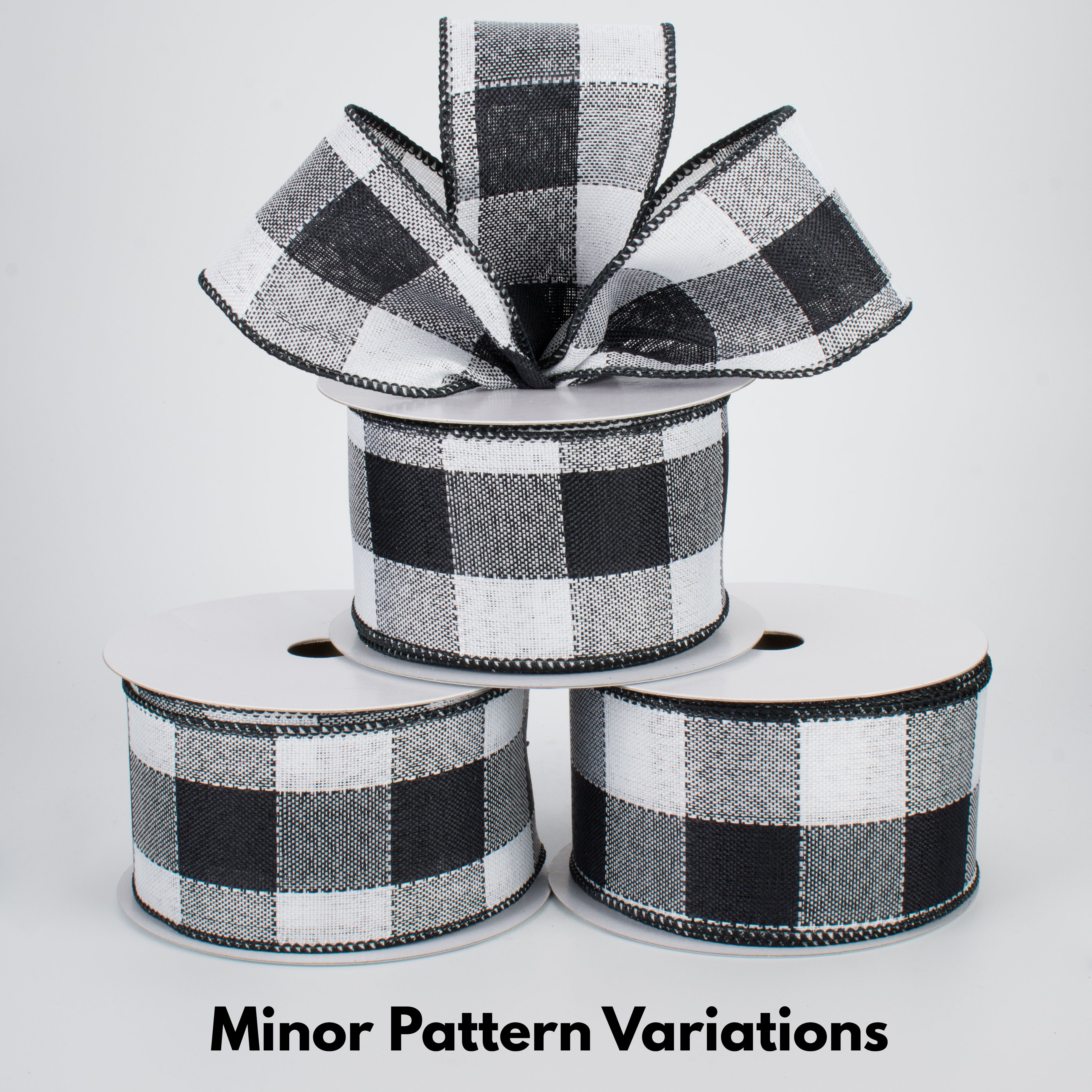 2.5" Woven Check Ribbon: Black & White (10 Yards) Lifestyle Photo
