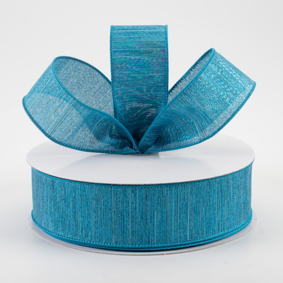 1.5" Woven Lines Ribbon: Multi Blue (50 Yards) Lifestyle Photo