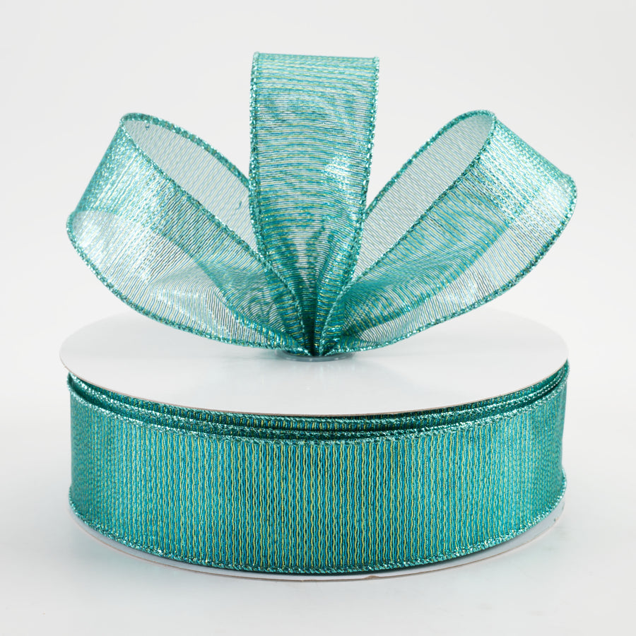 1.5" Woven Metallic Ribbon: Turquoise & Blue (50 Yards) Lifestyle Photo