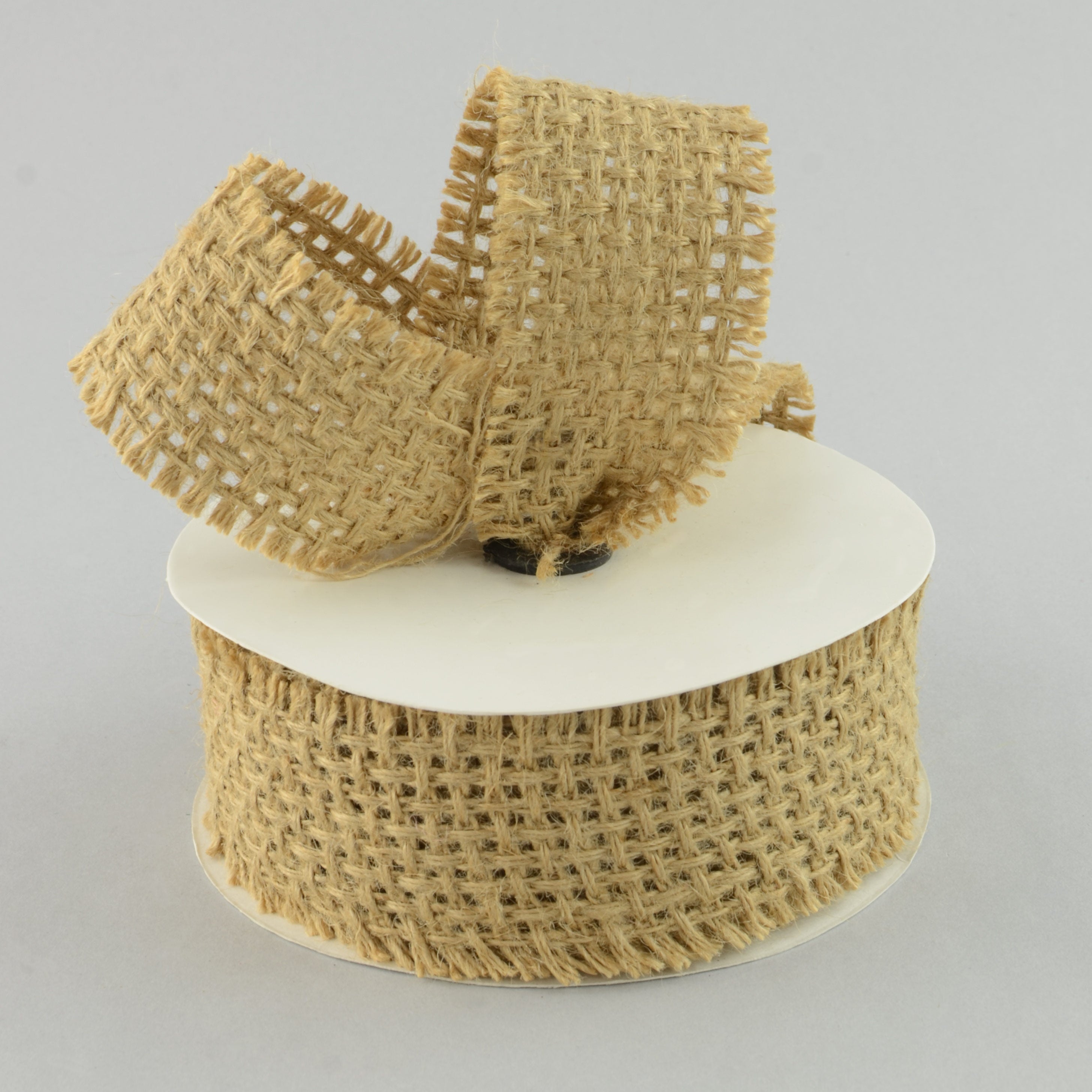 2" Woven Natural Jute Ribbon- Fringed Edge (10 Yards) Lifestyle Photo