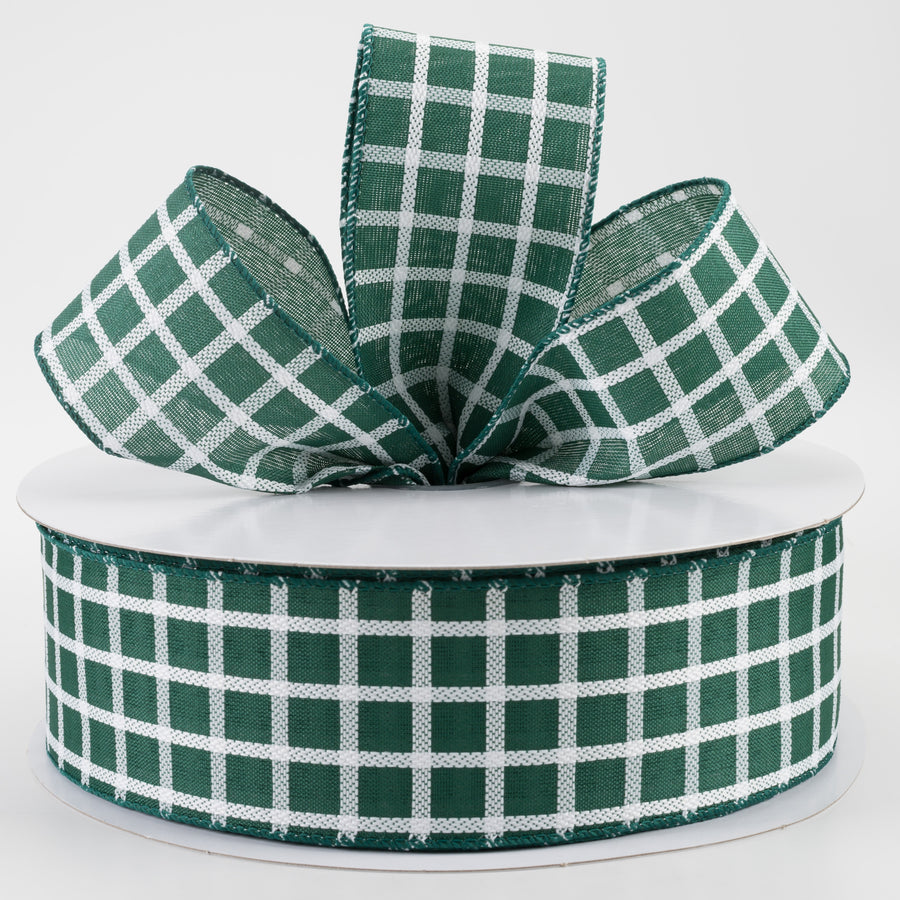2.5" Woven Trellis Ribbon: White on Hunter Green (50 Yards) Lifestyle Photo