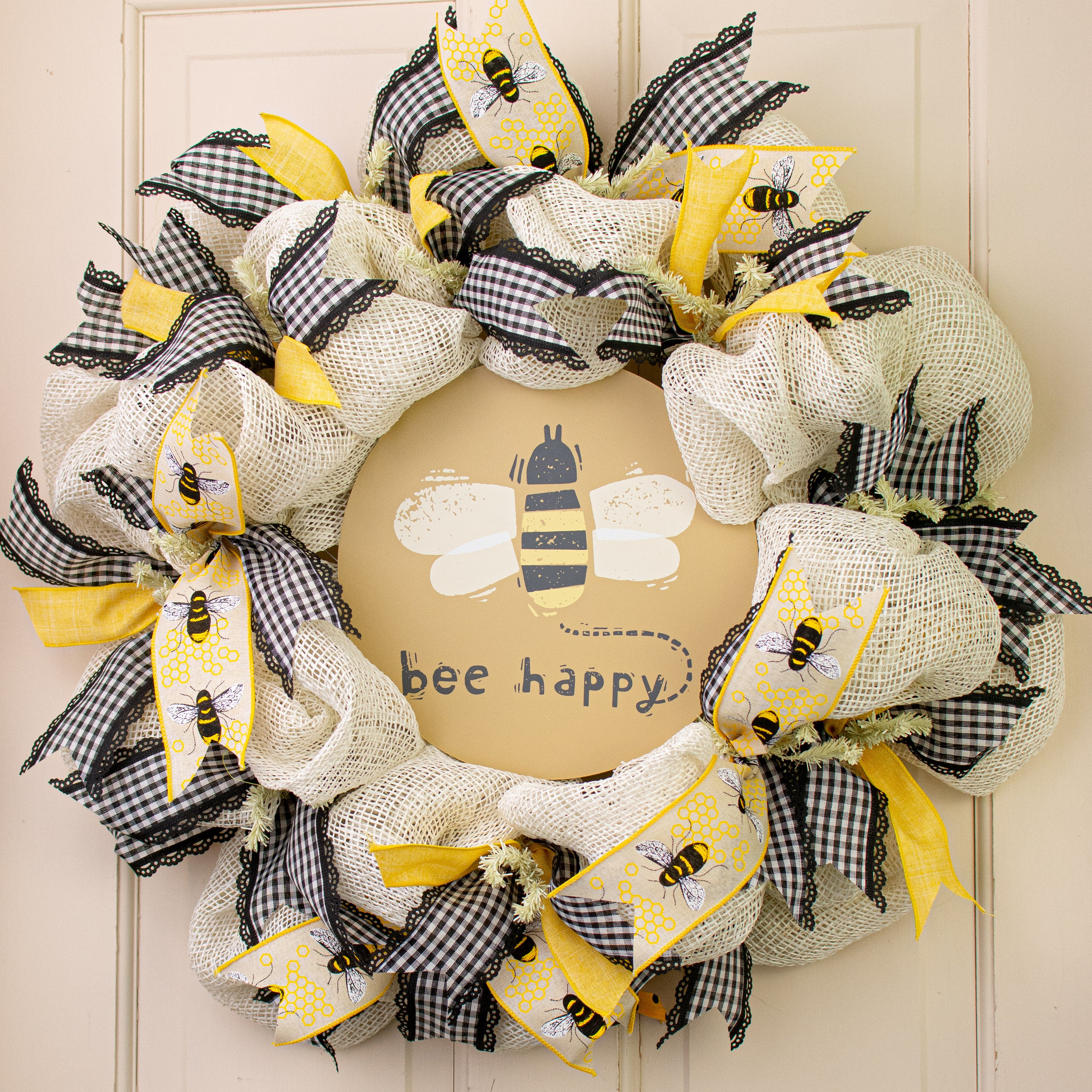 10" Wreath Insert: Bee Happy Lifestyle Photo