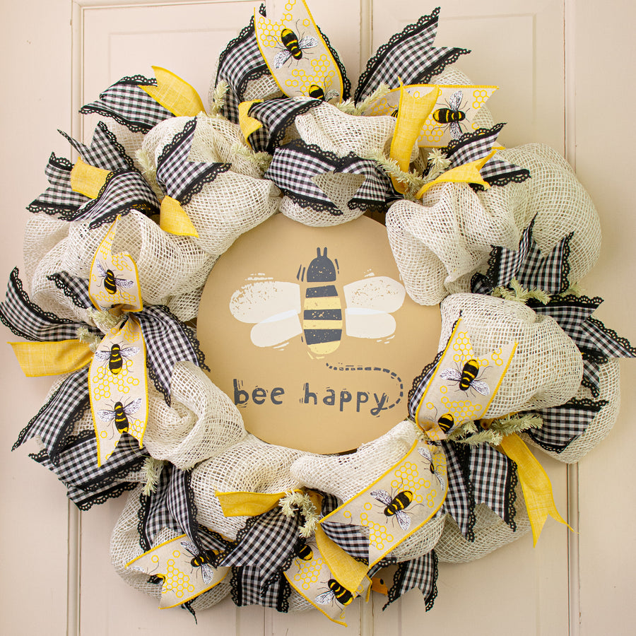 10" Wreath Insert: Bee Happy Lifestyle Photo