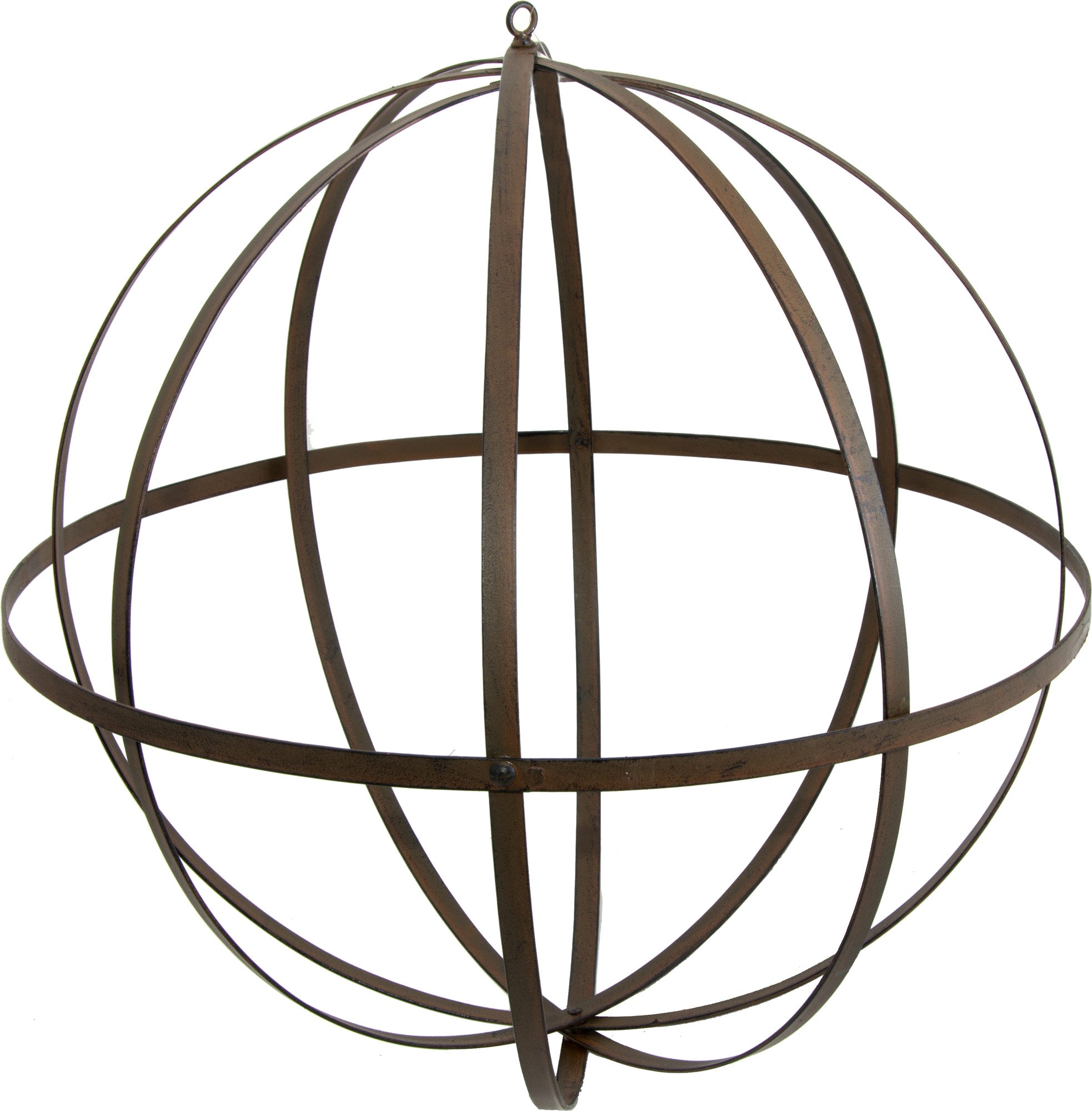 18" Wrought Iron Ball: Antique Rust