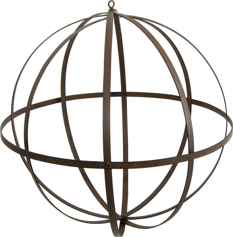 18" Wrought Iron Ball: Antique Rust