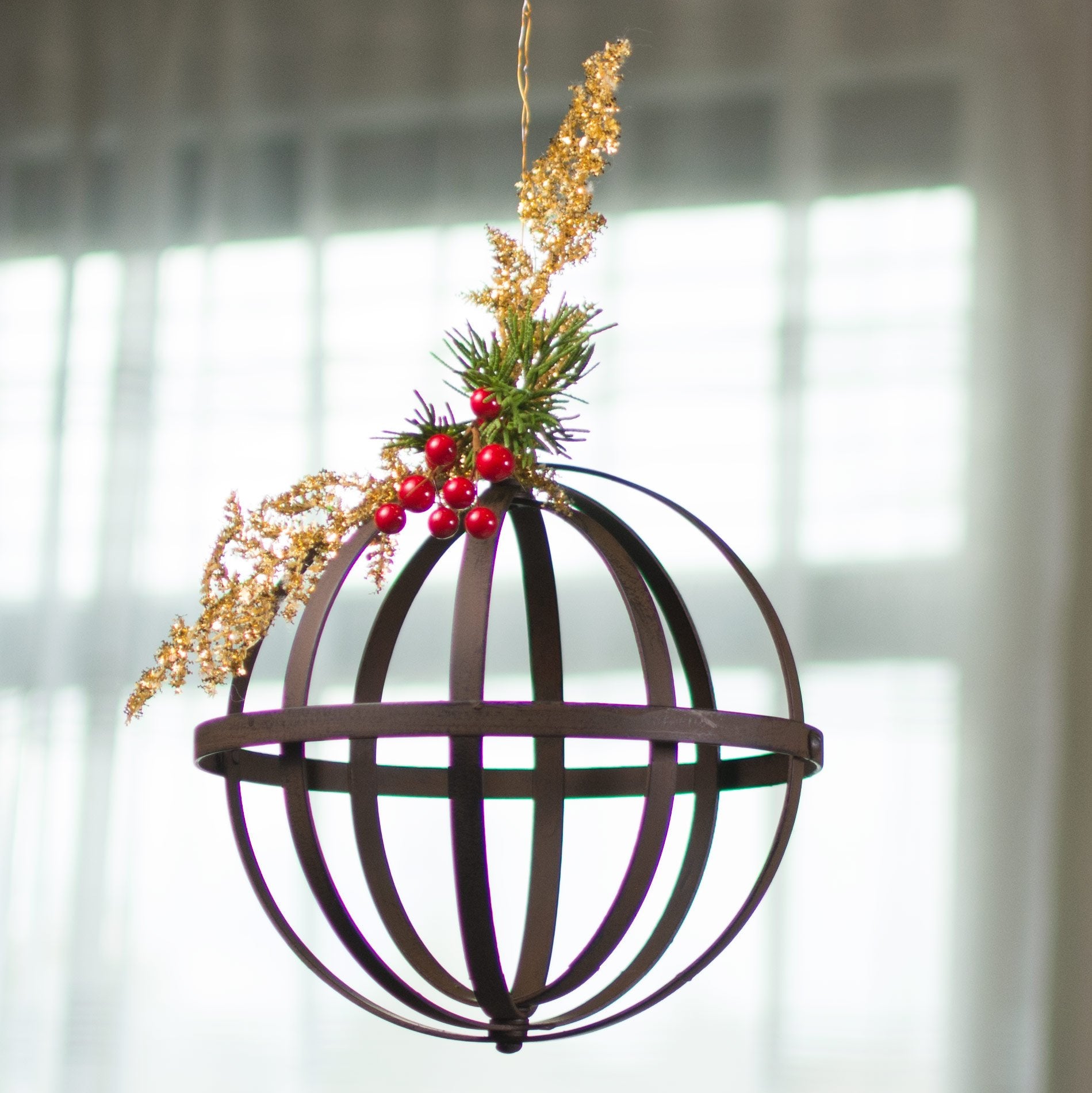 8" Wrought Iron Ball: Antique Rust Lifestyle Photo