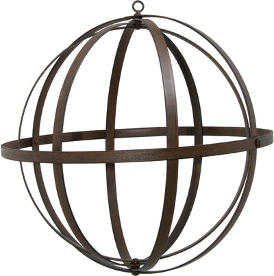 12" Wrought Iron Ball: Antique Rust