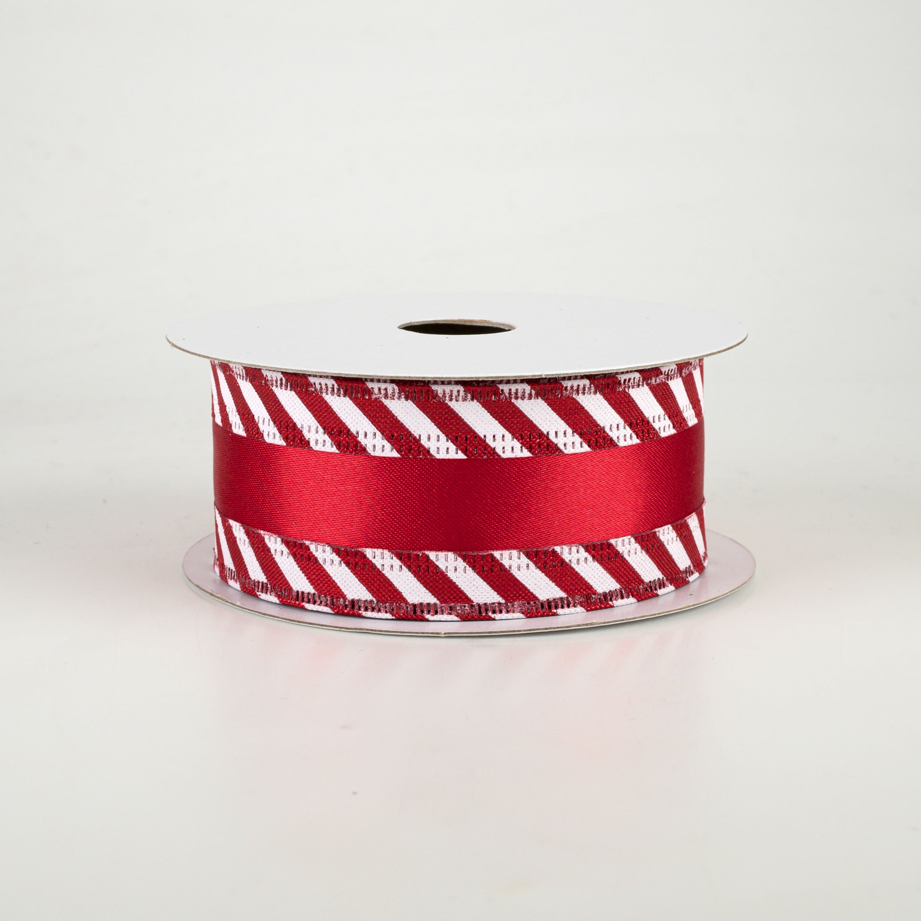 1.5" Metallic Edge Ribbon: Candy Cane (10 Yards)
