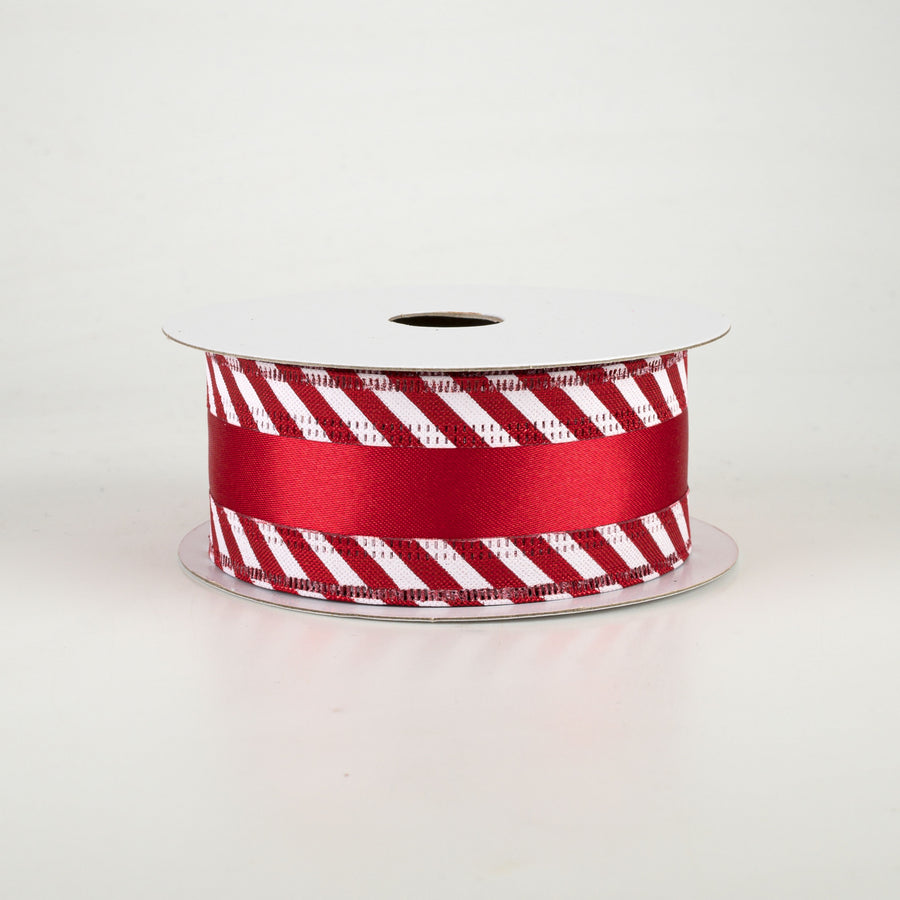 1.5" Metallic Edge Ribbon: Candy Cane (10 Yards)
