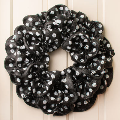 10" Polka Dot Woven Mesh: Black & White