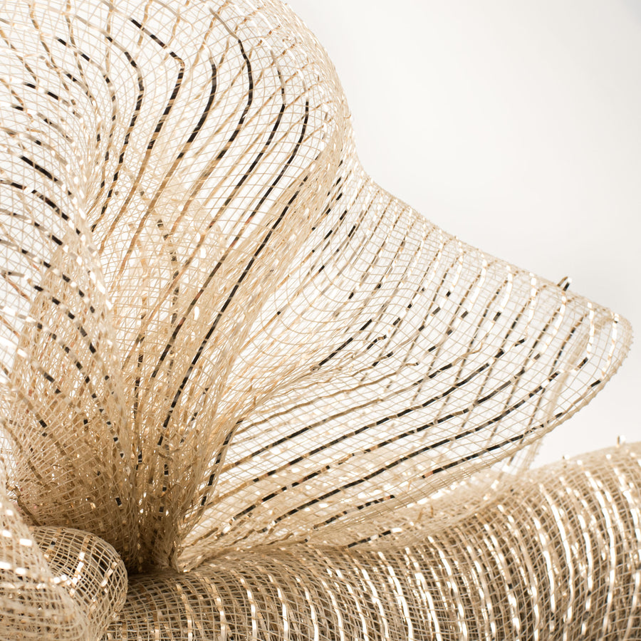 21" Poly Mesh Roll: Metallic Champagne Gold