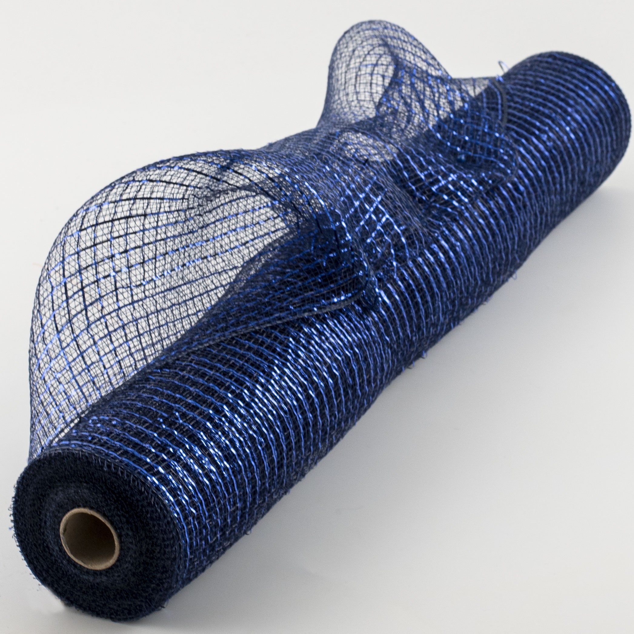 21" Poly Mesh Roll: Metallic Navy Blue