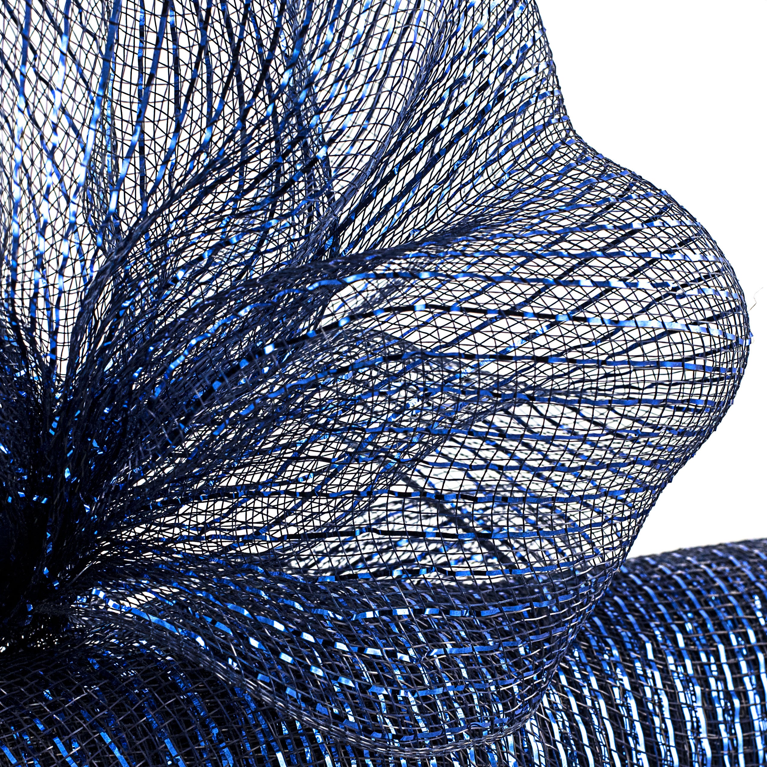 21" Poly Mesh Roll: Metallic Navy Blue