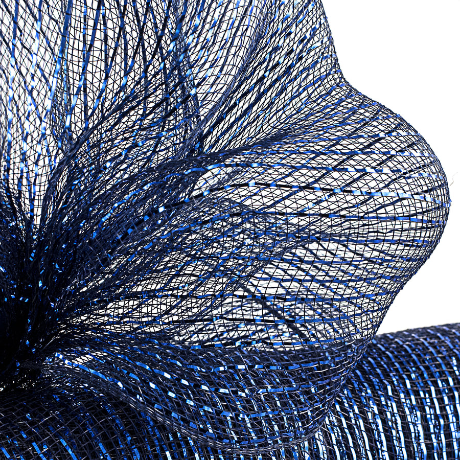 21" Poly Mesh Roll: Metallic Navy Blue